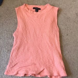 coral color high neck tank top